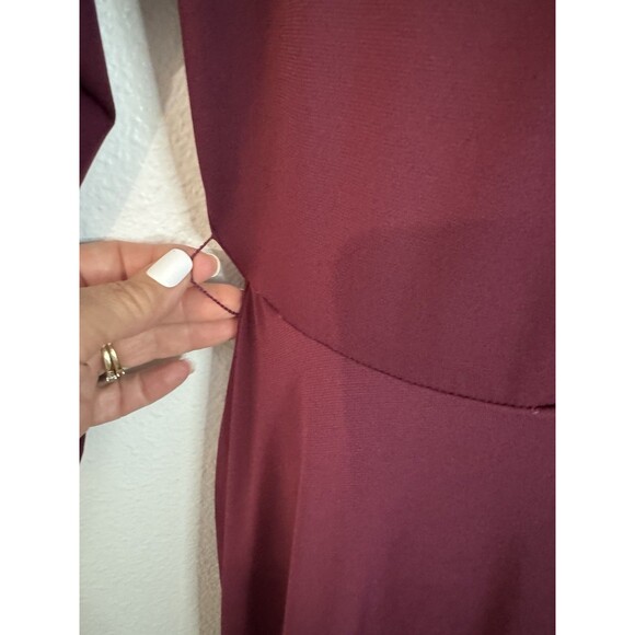 Torrid Womens Faux Wrap Midi Dress Size 1X Studio Knit Burgundy Red Stretch Fall - Picture 3 of 9